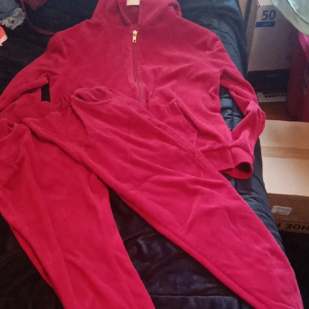 Cozy Red Fleece Tracksuit